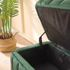 TUYOHW 49.2 Banquette de bout de lit de luxe en velours, banc de rangement ottoman d'appoint, pouf chic pour salon et chambre, capacité 125 kg