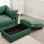 TUYOHW Pouf modulaire rectangulaire 33,8W avec rangement, Pouf repose-pieds avec rangement à couvercle relevable, Rembourrage en mousse haute densité, Décoration d'intérieur