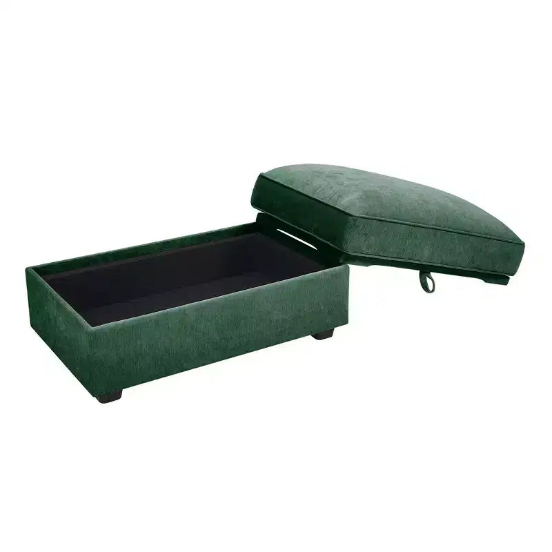 TUYOHW Pouf modulaire rectangulaire 33,8W avec rangement, Pouf repose-pieds avec rangement à couvercle relevable, Rembourrage en mousse haute densité, Décoration d'intérieur