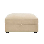 TUYOHW Pouf modulaire rectangulaire 33,8W avec rangement, Pouf repose-pieds avec rangement à couvercle relevable, Rembourrage en mousse haute densité, Décoration d'intérieur