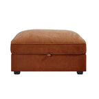 TUYOHW Pouf modulaire rectangulaire 33,8W avec rangement, Pouf repose-pieds avec rangement à couvercle relevable, Rembourrage en mousse haute densité, Décoration d'intérieur