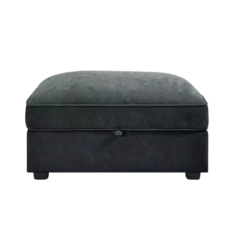 TUYOHW Pouf modulaire rectangulaire 33,8W avec rangement, Pouf repose-pieds avec rangement à couvercle relevable, Rembourrage en mousse haute densité, Décoration d'intérieur