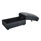 TUYOHW Pouf modulaire rectangulaire 33,8W avec rangement, Pouf repose-pieds avec rangement à couvercle relevable, Rembourrage en mousse haute densité, Décoration d'intérieur
