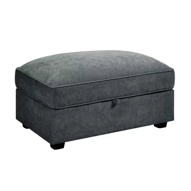 TUYOHW Pouf modulaire rectangulaire 33,8W avec rangement, Pouf repose-pieds avec rangement à couvercle relevable, Rembourrage en mousse haute densité, Décoration d'intérieur