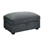 TUYOHW Pouf modulaire rectangulaire 33,8W avec rangement, Pouf repose-pieds avec rangement à couvercle relevable, Rembourrage en mousse haute densité, Décoration d'intérieur