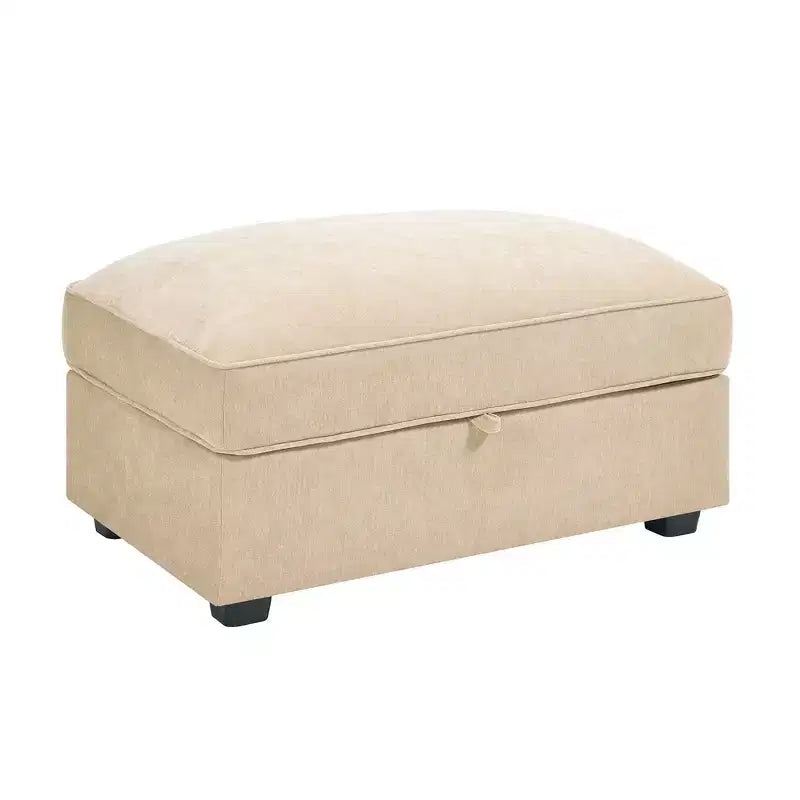 TUYOHW Pouf modulaire rectangulaire 33,8W avec rangement, Pouf repose-pieds avec rangement à couvercle relevable, Rembourrage en mousse haute densité, Décoration d'intérieur