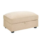 TUYOHW Pouf modulaire rectangulaire 33,8W avec rangement, Pouf repose-pieds avec rangement à couvercle relevable, Rembourrage en mousse haute densité, Décoration d'intérieur