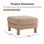 TUYOHW 19.7 Pouf Repose-Pieds en Peluche, Module Ottoman en Tissu Doux pour Canapé Modulable, Repose-Pieds Carré à Cadre en Bois pour Salon
