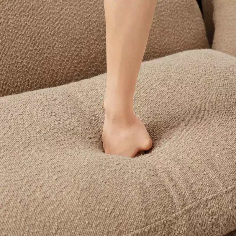 TUYOHW 19.7 Pouf Repose-Pieds en Peluche, Module Ottoman en Tissu Doux pour Canapé Modulable, Repose-Pieds Carré à Cadre en Bois pour Salon