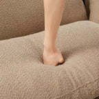 TUYOHW 19.7 Pouf Repose-Pieds en Peluche, Module Ottoman en Tissu Doux pour Canapé Modulable, Repose-Pieds Carré à Cadre en Bois pour Salon
