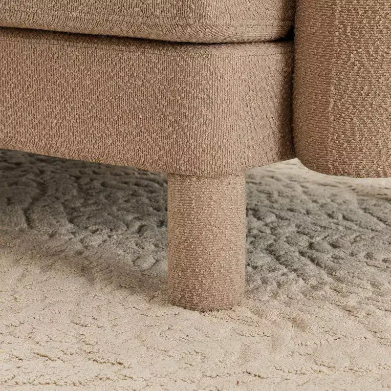 TUYOHW 19.7 Pouf Repose-Pieds en Peluche, Module Ottoman en Tissu Doux pour Canapé Modulable, Repose-Pieds Carré à Cadre en Bois pour Salon
