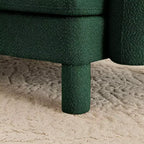 TUYOHW 19.7 Pouf Repose-Pieds en Peluche, Module Ottoman en Tissu Doux pour Canapé Modulable, Repose-Pieds Carré à Cadre en Bois pour Salon