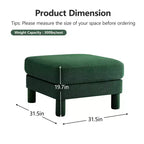 TUYOHW 19.7 Pouf Repose-Pieds en Peluche, Module Ottoman en Tissu Doux pour Canapé Modulable, Repose-Pieds Carré à Cadre en Bois pour Salon