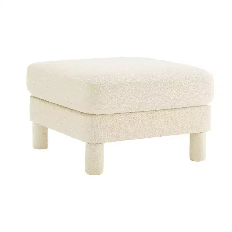 TUYOHW 19.7 Pouf Repose-Pieds en Peluche, Module Ottoman en Tissu Doux pour Canapé Modulable, Repose-Pieds Carré à Cadre en Bois pour Salon