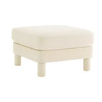 TUYOHW 19.7 Pouf Repose-Pieds en Peluche, Module Ottoman en Tissu Doux pour Canapé Modulable, Repose-Pieds Carré à Cadre en Bois pour Salon