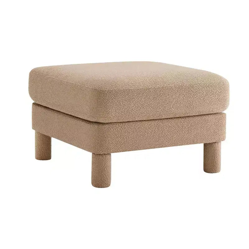TUYOHW 19.7 Pouf Repose-Pieds en Peluche, Module Ottoman en Tissu Doux pour Canapé Modulable, Repose-Pieds Carré à Cadre en Bois pour Salon
