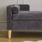 Banc de rangement ottoman moelleux TUYOHW 65,3 po de large avec 2 coussins traversins, banc de lit ottoman d'appoint pour salon et chambre à coucher, capacité de 350 lb