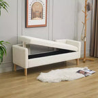 Banc de rangement ottoman moelleux TUYOHW 65,3 po de large avec 2 coussins traversins, banc de lit ottoman d'appoint pour salon et chambre à coucher, capacité de 350 lb