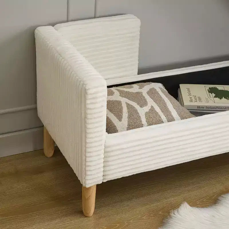 Banc de rangement ottoman moelleux TUYOHW 65,3 po de large avec 2 coussins traversins, banc de lit ottoman d'appoint pour salon et chambre à coucher, capacité de 350 lb