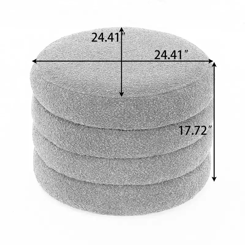TUYOHW 16 Pouf de rangement tendance en velours doux/boucle superposé, repose-pieds rembourré, tabouret de pouf rempli de mousse pour salon, capacité de 113 kg