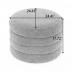 TUYOHW 16 Pouf de rangement tendance en velours doux/boucle superposé, repose-pieds rembourré, tabouret de pouf rempli de mousse pour salon, capacité de 113 kg