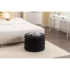 TUYOHW 16 Pouf de rangement tendance en velours doux/boucle superposé, repose-pieds rembourré, tabouret de pouf rempli de mousse pour salon, capacité de 113 kg