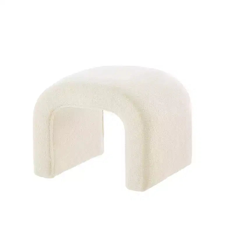 TUYOHW 44 Banc Ottoman moderne en forme de U pour salon, lot de 3, banc de bout de lit empilable, table d'appoint et tabourets en tissu Teddy doux