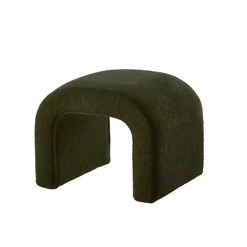 TUYOHW 44 Banc Ottoman moderne en forme de U pour salon, lot de 3, banc de bout de lit empilable, table d'appoint et tabourets en tissu Teddy doux