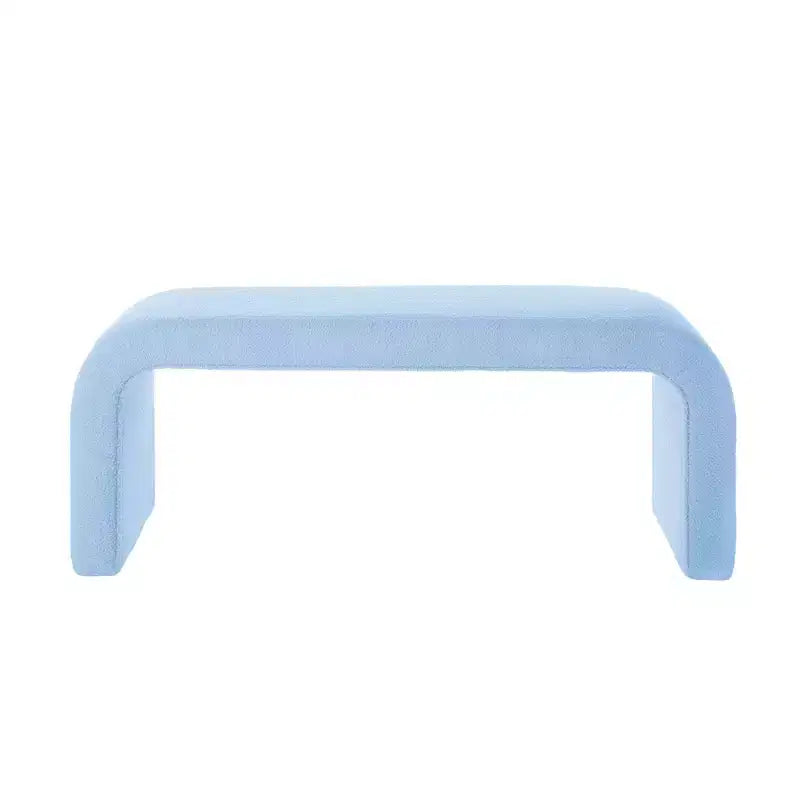 TUYOHW 44 Banc Ottoman moderne en forme de U pour salon, lot de 3, banc de bout de lit empilable, table d'appoint et tabourets en tissu Teddy doux