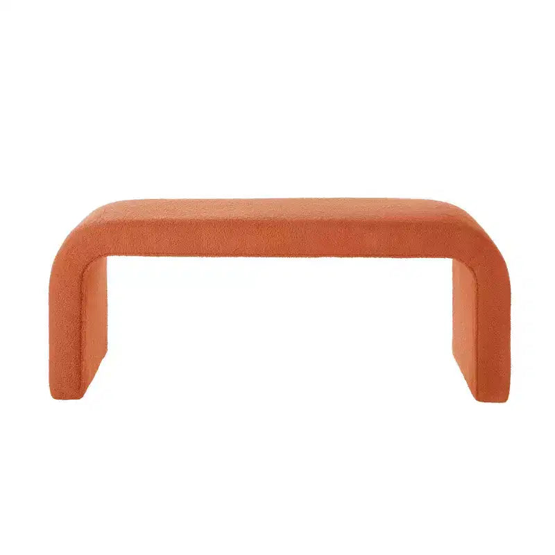 TUYOHW 44 Banc Ottoman moderne en forme de U pour salon, lot de 3, banc de bout de lit empilable, table d'appoint et tabourets en tissu Teddy doux