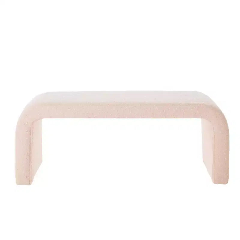TUYOHW 44 Banc Ottoman moderne en forme de U pour salon, lot de 3, banc de bout de lit empilable, table d'appoint et tabourets en tissu Teddy doux