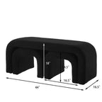 TUYOHW 44 Banc Ottoman moderne en forme de U pour salon, lot de 3, banc de bout de lit empilable, table d'appoint et tabourets en tissu Teddy doux