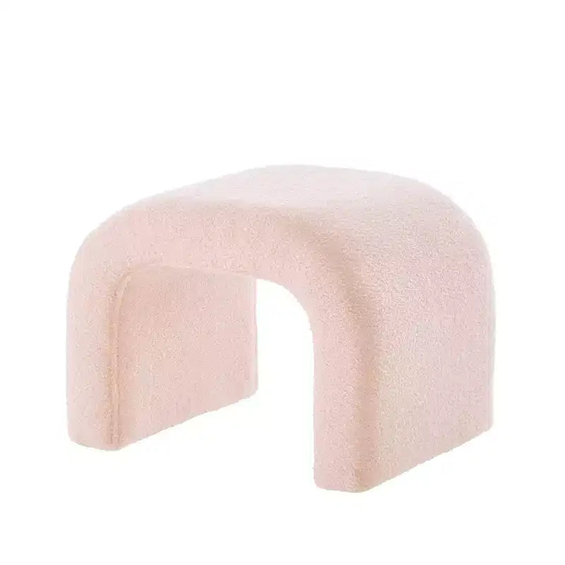 TUYOHW 44 Banc Ottoman moderne en forme de U pour salon, lot de 3, banc de bout de lit empilable, table d'appoint et tabourets en tissu Teddy doux