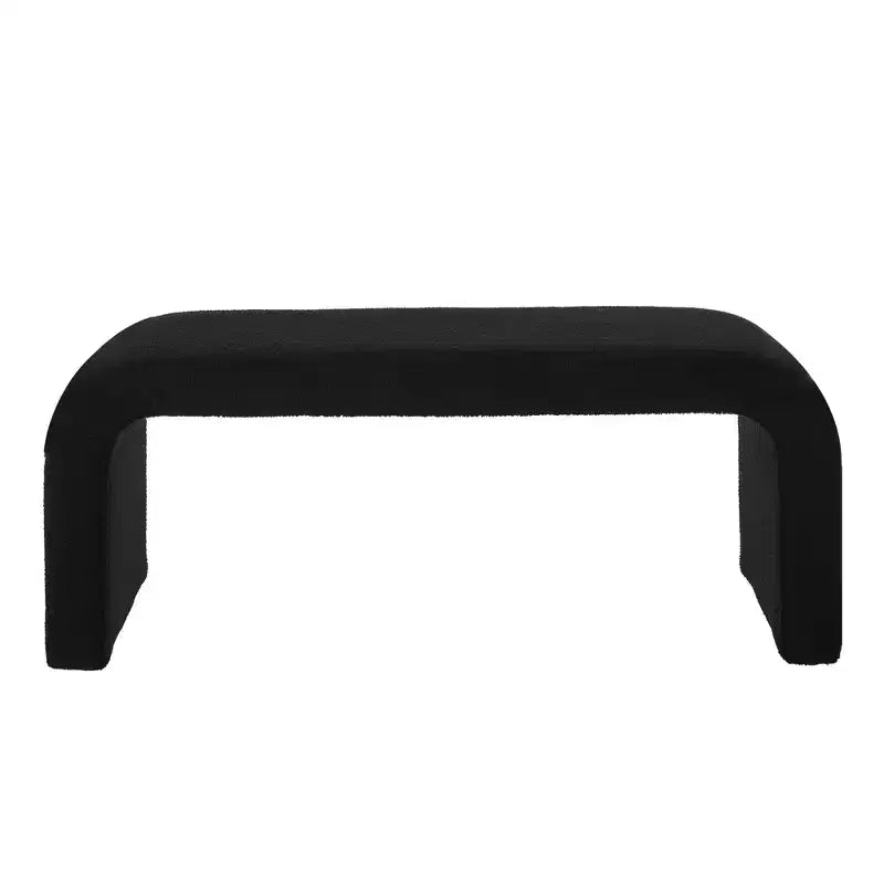 TUYOHW 44 Banc Ottoman moderne en forme de U pour salon, lot de 3, banc de bout de lit empilable, table d'appoint et tabourets en tissu Teddy doux