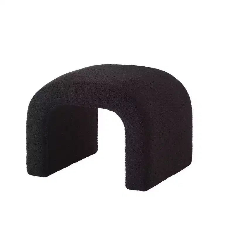 TUYOHW 44 Banc Ottoman moderne en forme de U pour salon, lot de 3, banc de bout de lit empilable, table d'appoint et tabourets en tissu Teddy doux