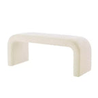 TUYOHW 44 Banc Ottoman moderne en forme de U pour salon, lot de 3, banc de bout de lit empilable, table d'appoint et tabourets en tissu Teddy doux