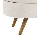 TUYOHW 43 Banc de Rangement Polyvalent Bout de Lit, Banc d'Entrée en Lin Doux, Pouf de Lit Élégant avec Pieds en Bois d'Hévéa, Capacité de 113 kg