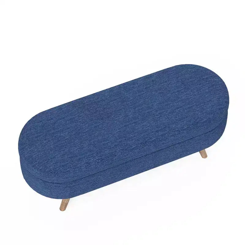 TUYOHW 43 Banc de Rangement Polyvalent Bout de Lit, Banc d'Entrée en Lin Doux, Pouf de Lit Élégant avec Pieds en Bois d'Hévéa, Capacité de 113 kg