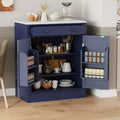 TUYOHW Armoire de cuisine autonome, buffet avec plateau en faux marbre, 2 étagères réglables, tiroir coulissant, buffet de rangement pour salle à manger