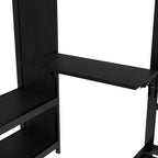 Bellemave Lit Superposé avec Lit Gigogne et Armoire Intégrée, Cadre de Lit Superposé en Métal avec Bureau Rabattable et Échelle, Conception Anti-Bruit, Noir
