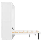Lit escamotable grand lit Luxystar avec étagères de rangement rotatives pour salon et bureau à domicile