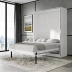 Lit escamotable grand lit Luxystar avec étagères de rangement rotatives pour salon et bureau à domicile