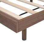 Lit plateforme Bellemave avec lattes épaissies connectées, cadre de lit plateforme flottant en bois massif sans tête de lit pour chambre à coucher