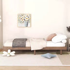 Lit plateforme Bellemave avec lattes épaissies connectées, cadre de lit plateforme flottant en bois massif sans tête de lit pour chambre à coucher
