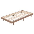 Lit plateforme Bellemave avec lattes épaissies connectées, cadre de lit plateforme flottant en bois massif sans tête de lit pour chambre à coucher