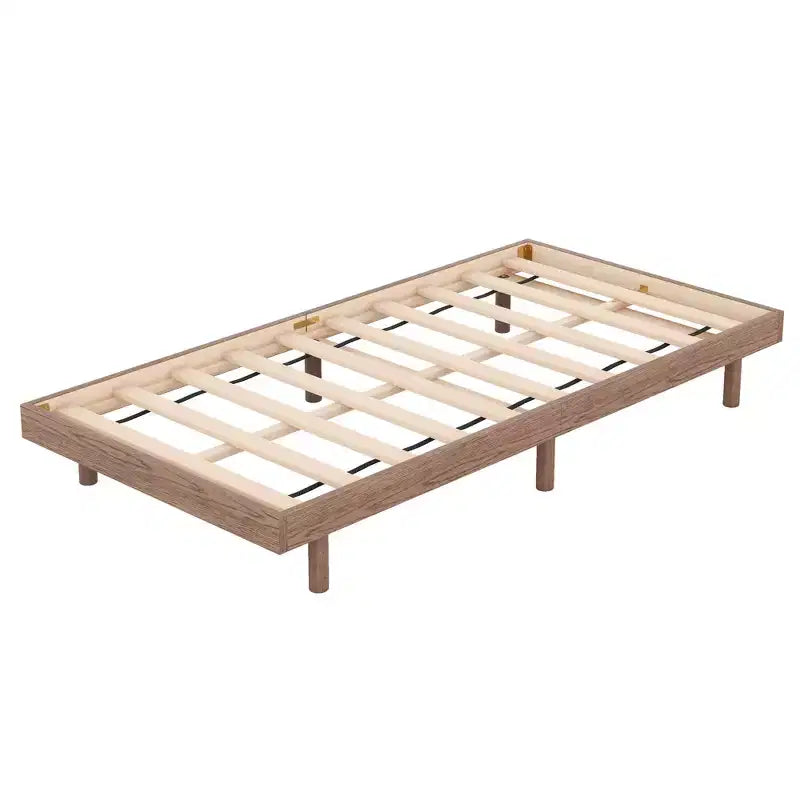 Lit plateforme Bellemave avec lattes épaissies connectées, cadre de lit plateforme flottant en bois massif sans tête de lit pour chambre à coucher