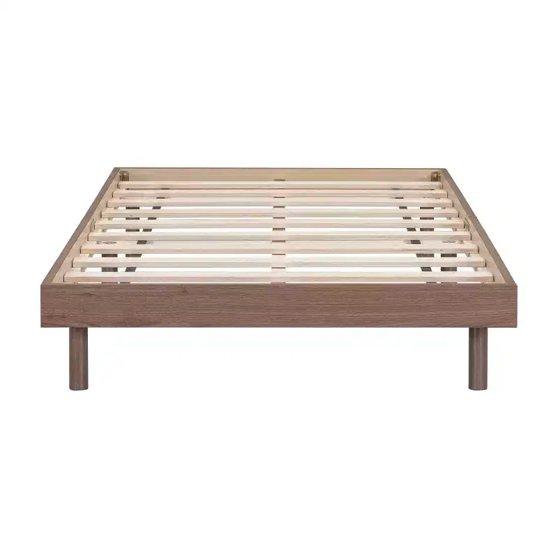 Lit plateforme Bellemave avec lattes épaissies connectées, cadre de lit plateforme flottant en bois massif sans tête de lit pour chambre à coucher