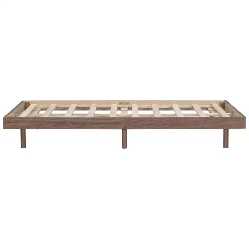 Lit plateforme Bellemave avec lattes épaissies connectées, cadre de lit plateforme flottant en bois massif sans tête de lit pour chambre à coucher