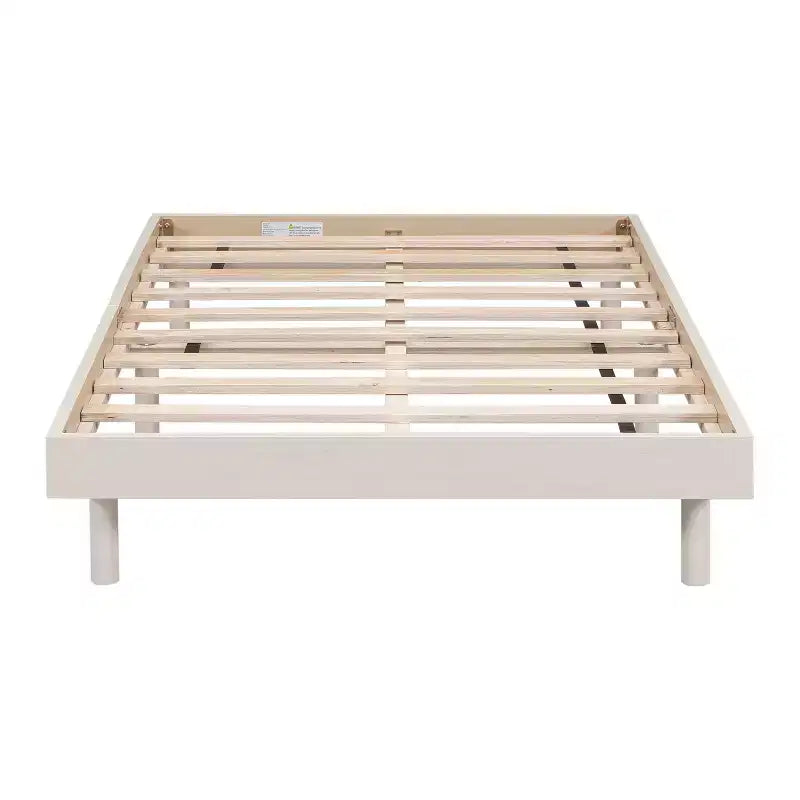 Lit plateforme Bellemave avec lattes épaissies connectées, cadre de lit plateforme flottant en bois massif sans tête de lit pour chambre à coucher