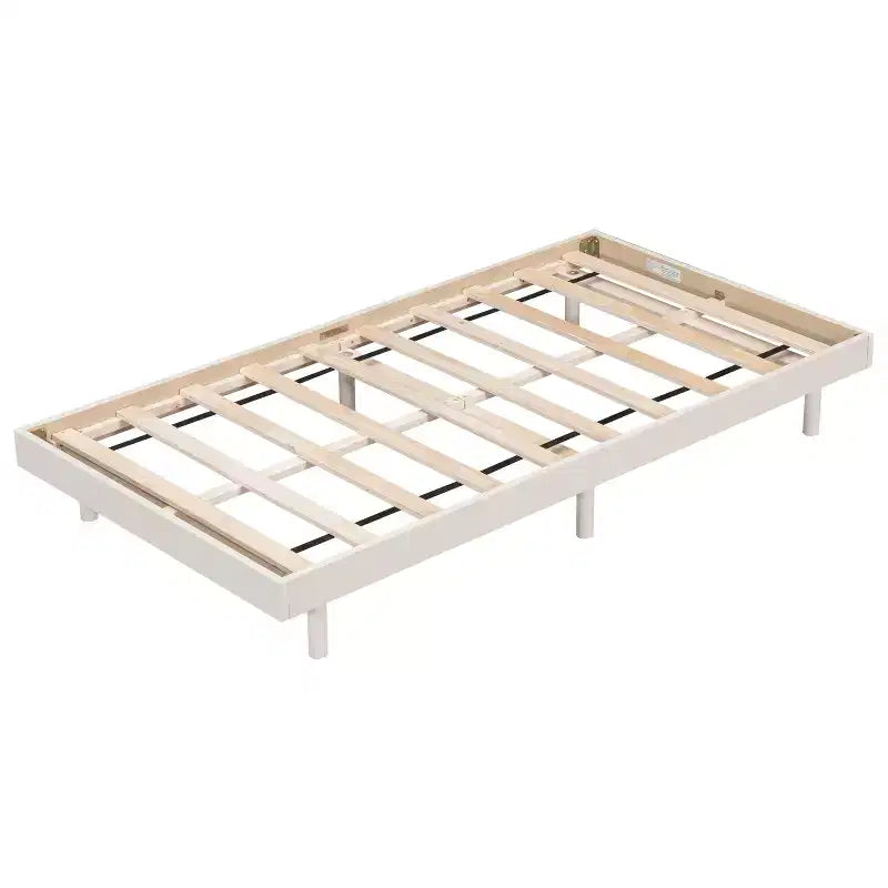 Lit plateforme Bellemave avec lattes épaissies connectées, cadre de lit plateforme flottant en bois massif sans tête de lit pour chambre à coucher
